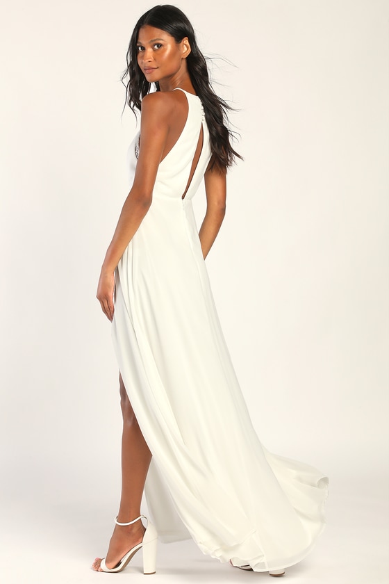 sexy white maxi dress